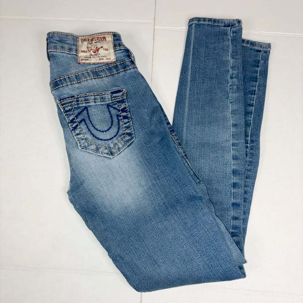 True Religion Jennie Curvy Women Mid Rise Super Skinny Jeans Size 24